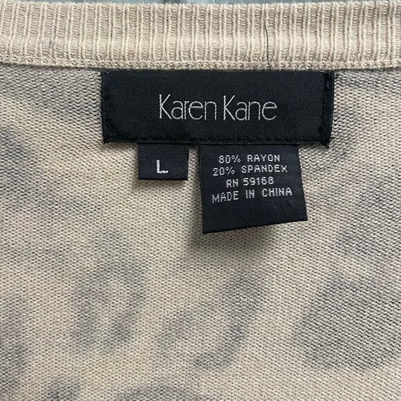 Karen Kane Cheetah Cardigan Sweater Sequin Bow Size Large Lightweight - Picture 3 of 4